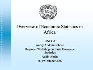 Overview of Economic Statistics in Africa UNECA Andry Andriantseheno