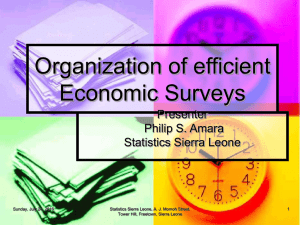 Organization of efficient Economic Surveys Presenter Philip S. Amara