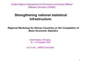 Strengthening national statistical infrastructure. Basic Economic Statistics