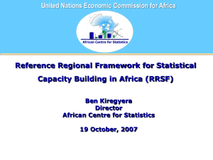 United Nations Economic Commission for Africa Reference Regional Framework for Statistical