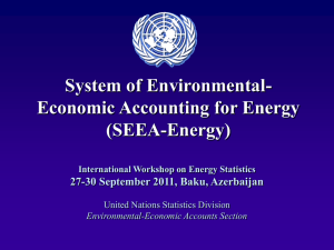 System of Environmental- Economic Accounting for Energy (SEEA-Energy) 27-30 September 2011, Baku, Azerbaijan