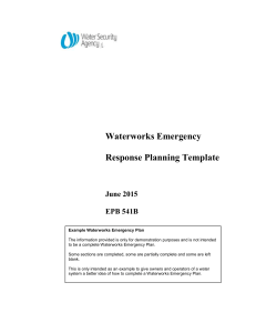 Waterworks Emergency Response Planning Template June 2015