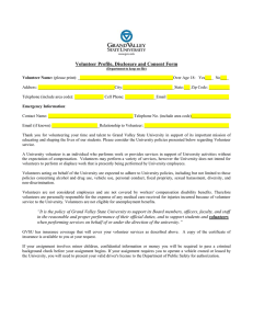 Volunteer Profile, Disclosure and Consent Form