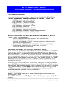 EDI 431: Student Teaching – Secondary  Common Course Standards: