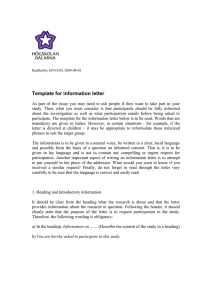 Template for information letter