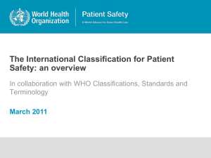 The International Classification for Patient Safety: an overview Terminology