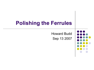 Polishing the Ferrules Howard Budd Sep 13 2007