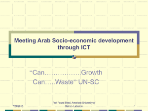 “Can……………..Growth …..Waste” UN-SC Can Meeting Arab Socio-economic development