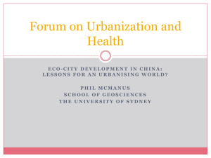 Forum on Urbanization and Health