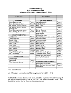 Tulane University Staff Advisory Council Minutes of Thursday, September 10, 2009