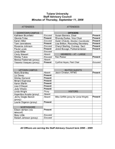Tulane University Staff Advisory Council Minutes of Thursday, September 11, 2008