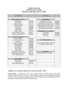 Tulane University Staff Advisory Council Minutes of Thursday, June 12, 2008