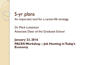 5-yr plans An important tool for a career-life strategy Dr. Mark Luttenton