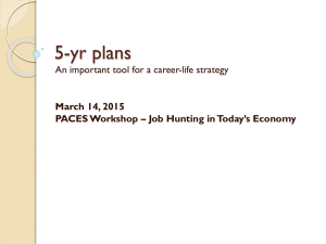 5-yr plans An important tool for a career-life strategy March 14, 2015