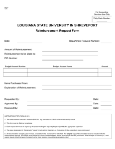 LOUISIANA STATE UNIVERSITY IN SHREVEPORT Reimbursement Request Form Date: