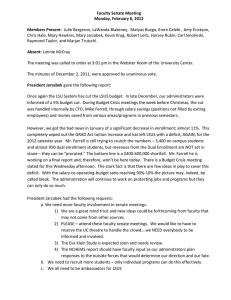 Faculty Senate Meeting Monday, February 6, 2012 Members Present