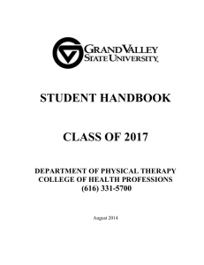 STUDENT HANDBOOK CLASS OF 2017  (616) 331-5700