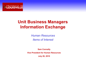Unit Business Managers Information Exchange Human Resources Items of Interest