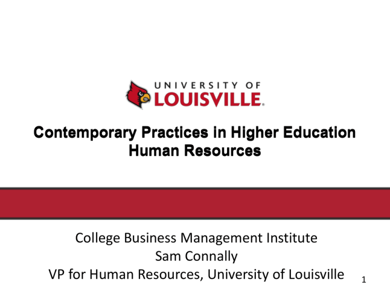 Contemporary Practices In Higher Education Human Resources