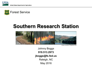 Southern Research Station Forest Service Johnny Boggs Raleigh, NC