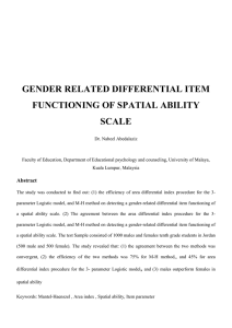 GENDER RELATED DIFFERENTIAL ITEM FUNCTIONING OF SPATIAL ABILITY SCALE