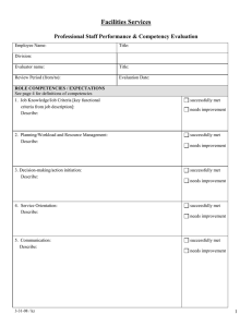 Facilities Services  Professional Staff Performance &amp; Competency Evaluation