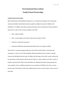 Environmental Interventions Family/School Partnerships