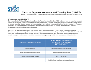 Universal Supports Assessment and Planning Tool (USAPT)