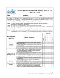 Universal Supports Assessment and Planning Tool (USAPT) RATING FORM