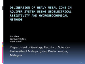 DELINEATION OF HEAVY METAL ZONE IN AQUIFER SYSTEM USING GEOELECTRICAL METHODS
