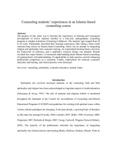 Counseling students’ experiences in an Islamic-based counseling course