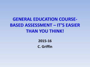 GENERAL EDUCATION COURSE- BASED ASSESSMENT – IT’S EASIER THAN YOU THINK! 2015-16