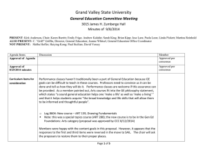 Grand Valley State University General Education Committee Meeting Minutes of  9/8/2014