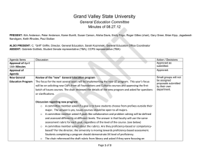Grand Valley State University General Education Committee Minutes of 08.27.12