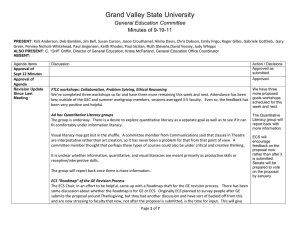 Grand Valley State University General Education Committee Minutes of 9-19-11