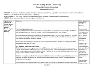 Grand Valley State University General Education Committee Minutes of 9-26-11