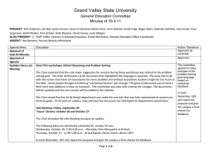 Grand Valley State University General Education Committee Minutes of 10-3-11