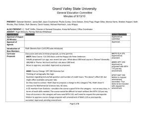 Grand Valley State University General Education Committee Minutes of 9/13/10