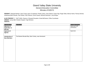 Grand Valley State University General Education Committee Minutes of 9/20/10