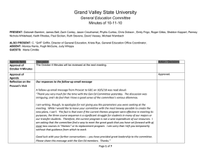 Grand Valley State University General Education Committee Minutes of 10-11-10