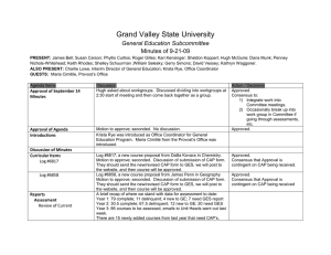 Grand Valley State University General Education Subcommittee Minutes of 9-21-09