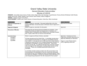 Grand Valley State University General Education Subcommittee Minutes of 9-28-09