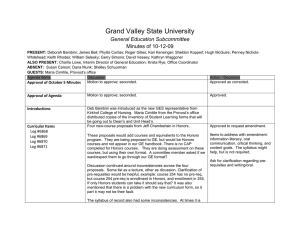 Grand Valley State University General Education Subcommittee Minutes of 10-12-09