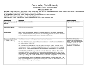 Grand Valley State University General Education Subcommittee Minutes of 11-9-09