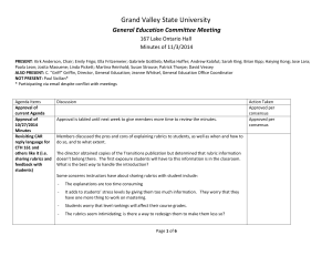Grand Valley State University General Education Committee Meeting 167 Lake Ontario Hall
