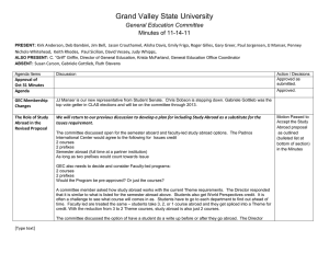 Grand Valley State University General Education Committee Minutes of 11-14-11