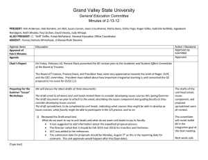 Grand Valley State University General Education Committee Minutes of 2-13-12