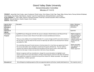 Grand Valley State University General Education Committee Minutes of 11-8-10