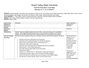 Grand Valley State University General Education Committee Minutes of 11-15-10 DRAFT