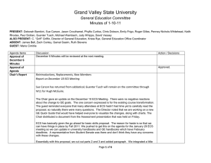 Grand Valley State University General Education Committee Minutes of 1-10-11